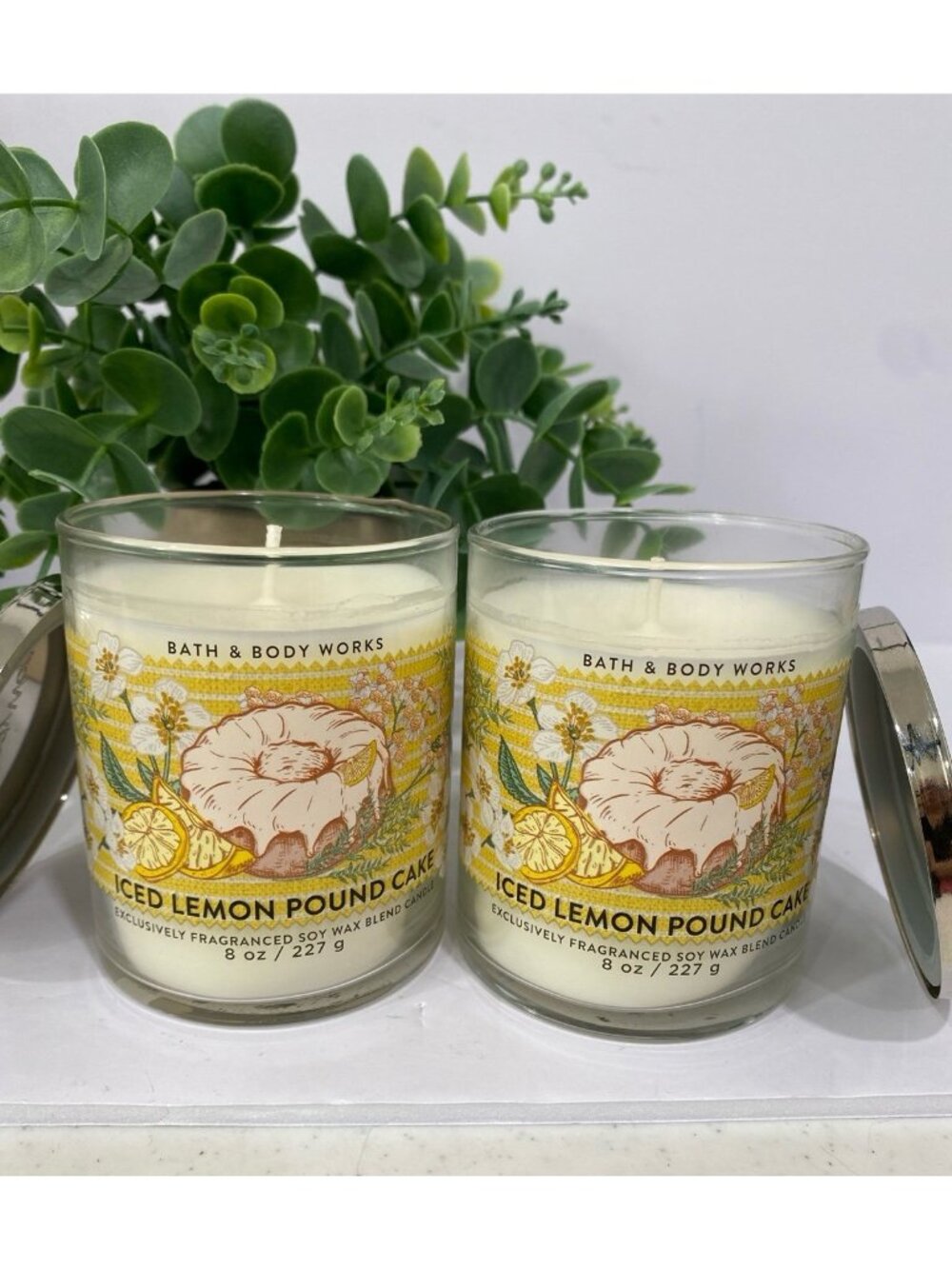 Bath & Body Works “Iced Lemon Pound Cake” 2 New Single Wick Candles